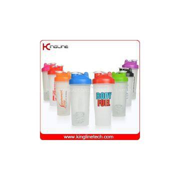 600ml plastic protein shaker bottle with blender ball inside(KL-7010)