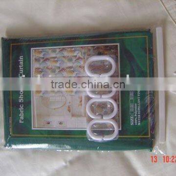 Double Swag Shower Curtain With Valance