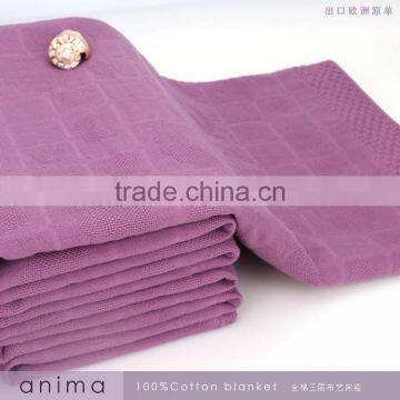Cheap Hot Sale Gaoyang China Wholesale Yarn Dyed 100%cotton Gauze Bedroom Towel Blanket 200*230cm photo-5
