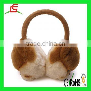 Brown Cute Dog Stuffed Animal Earmuffs For Kids Size