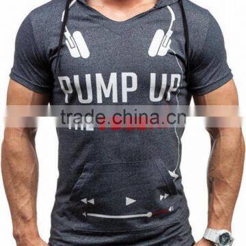 2016 summer hip hop 3d earphone custom fitness hoodie printing free sample