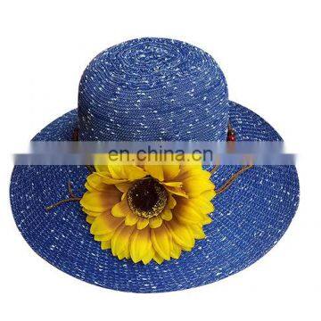 Large Eaves Seaside Holiday Beach Straw Hat Flower Sun Hat