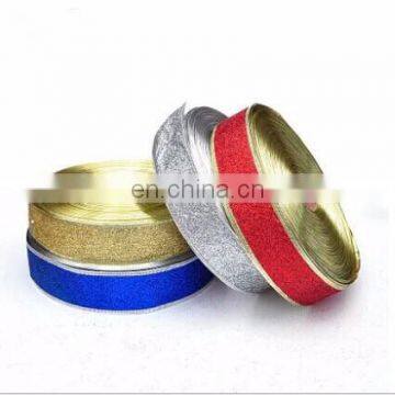 Attractive Glitter Christmas Printed Grosgrain and Satin Ribbon 6 Color Available Christmas Decoration DIY Handmade Materials