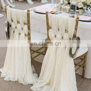 New Arrival Style White Chiffon Wedding Chair Cover Sashes