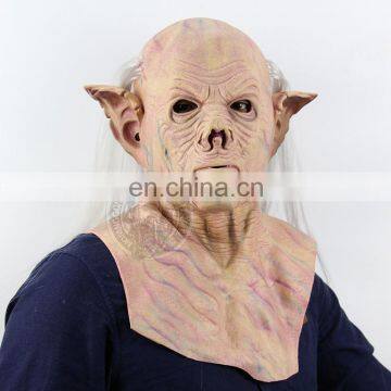 halloween head faraon alien mask with white wig