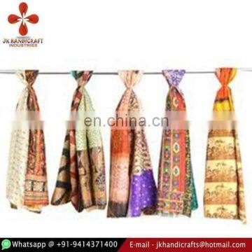 Best Selling Indian Handmade Designer Women Silk Vintage Kantha Shawl