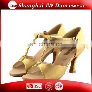 Professional New Style Satin Lady Ballroom Latin Dance Shoes with Bling Crystal