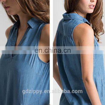 Latest Women Blue Denim Jeans Dress Denim Halter Dress Denim Dress photo-6
