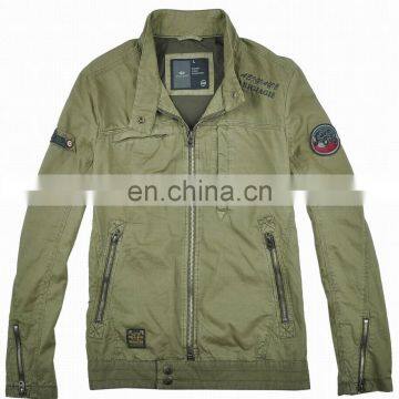 mens spring slim fit handsome military style embroidery bomber jacket