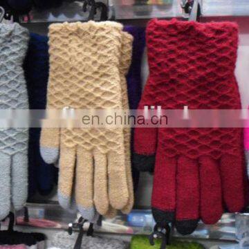 100% acrylic wholesale Daily Life Usage Screen Touch hand Knitting gloves