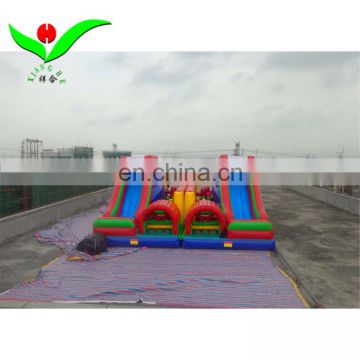 Stock and promotion inflatable obstacle challeage bouncy castles inflatable 14X10X5m