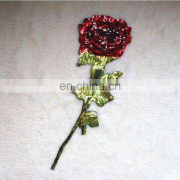 hot sale fahsion 3D rose sequin Patch with glue