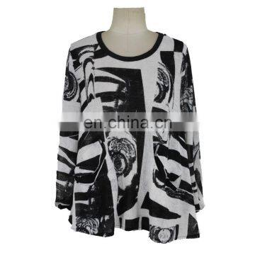 XXXL Size Abstract Print Fat Women T-Shirt Beach Wear photo-4