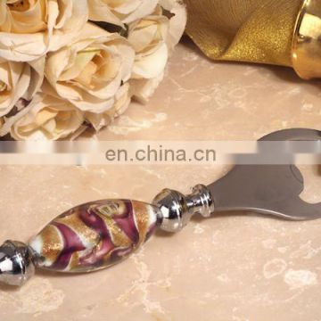 Murano Art Deco Lavender and Gold Swirl Bottle Opener