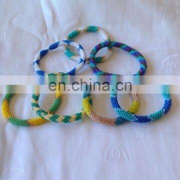 Nepal Glass Beaded Hand Crocheted Bracelets