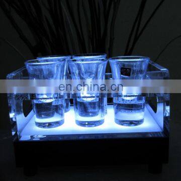 Transparent Acrylic wine cup tray / Acrylic shot glass tray /wine glass holder tray