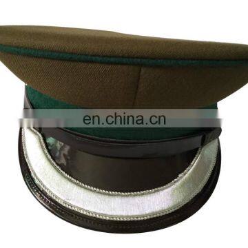 half moon embroidery on visor wool felt military dress cap