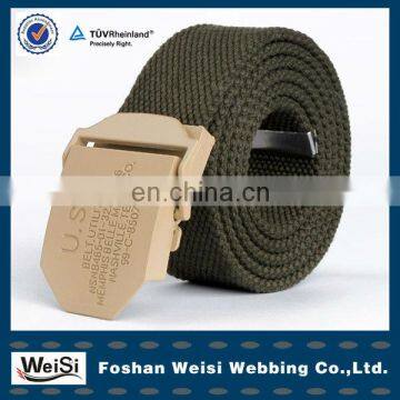 2013 latest fashion metal buckle customized polyester webbing belt