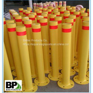 galvanized/yellow painted steel road bollard for safety