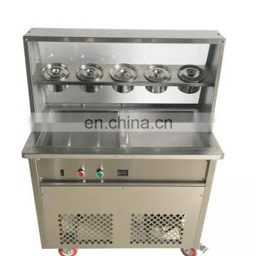 Fast freeze Commercial pan fried ice cream machine philippines price for sale with pedal portable cold plate freezer