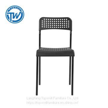DC-6055 Topwell Wholesale Plastic Chair Office Chair Black Waiting Chair photo-3