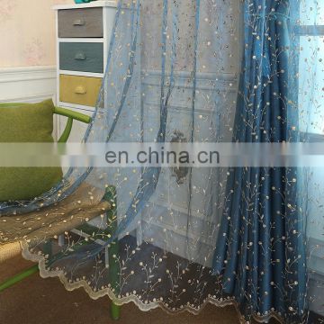 European pastoral embroidery luxury voile curtain fabric lead