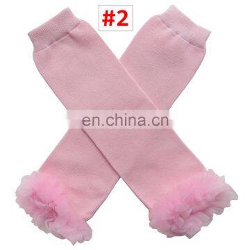 Solid Color Baby Ruffle Knee Pads Toddler Lace Chiffon Ruffle Legwarmer Girl Party Decoration 10colors photo-4