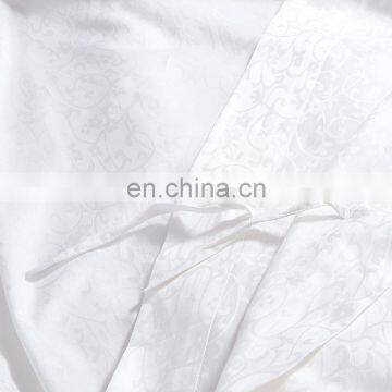 2020 Summer 4PCS Luxury Hotel Style Solid White Color Satin 100% Cotton Jacquard Bed Sheets Bedding Set With Factory Price photo-6