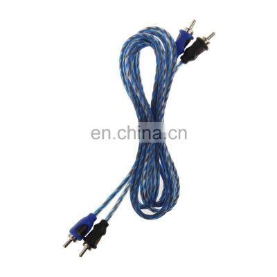 Blue audio video RCA cable 5M twisted pair RCA cables