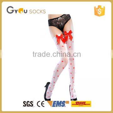 hot sale nylon stockings sex stocking with red bow