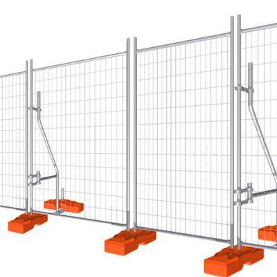 With Plastic Base Galvanised Metal Mesh Portable Chain Link Fence Panels 