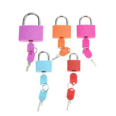 Safety small cute color plastic coated brass padlock