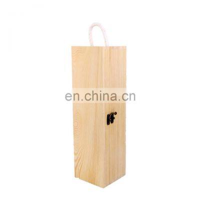 Wholesale Small Moq Quality Single Bottle Unfinished Pine Wooden Wine Box photo-3