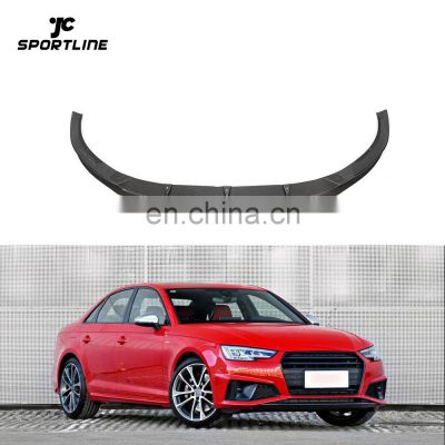 JC Sportline Carbon Fiber S4 Front Lip Splitters for Audi S4 B9 Type 8W A4 Sline Sport Sedan 2020 2021