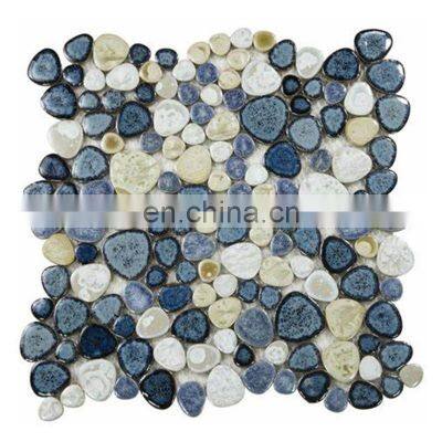Swimming Pool Floor Aquatic Ocean Blue Square Mosaic Tiles photo-3