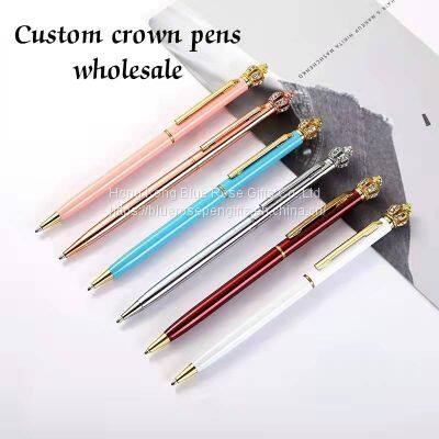 Crown Pens Wholesale Annual Gifts Cute Metal Ballpoint Pen With Custom Logo photo-2