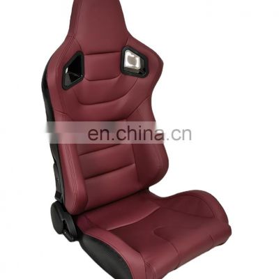 Wine red PVC  Adjustable with single double slider universal racing seat for car use Car Seat