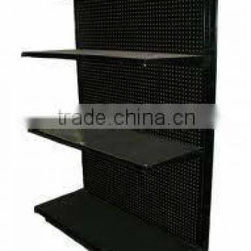 black single side back panel wall merchandise rack