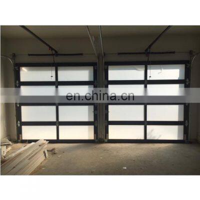 Foshan Contemporary  Automatic Door Garage  Roll Up Luxury Smart Plexi glass Glass 3 Panel Garage Door