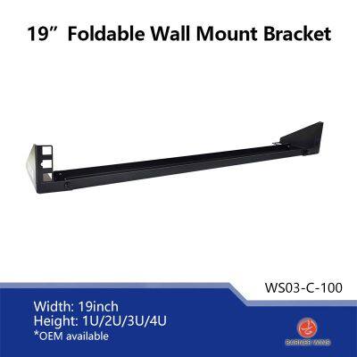 Factory OEM Manufacture WS03-C 1U 19inch Foldable Wall Mount Network Bracket / Vertical Rack / Horizontal Rack / Table Rack 1U for Network Equipment photo-4
