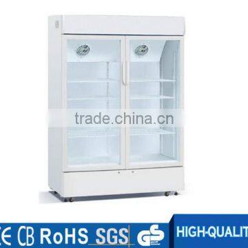 Upright glass door display refrigerated showcase for sale