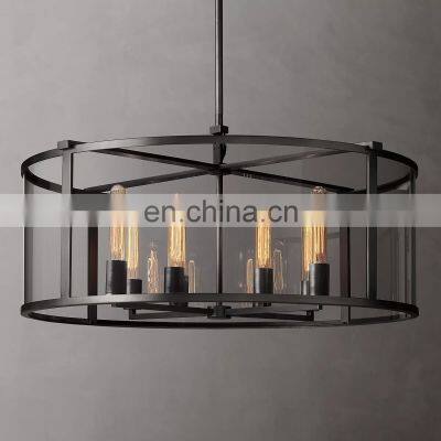 Beckman Round Industrial LED Chandelier Living Room Hotel Ceiling Home Decor Lighting Linear Metal Pendant Light photo-4