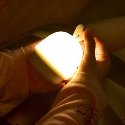Drop Shipping Hot Selling Night Light Silicone LED Lamp Colorful Rabbit Shaped Touch Sensor USB Charging Silicon For Kids Gift photo-4