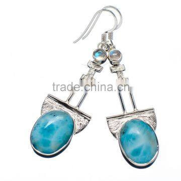 LARIMAR 925 STERLING SILVER EARRINGS ,925 STERLING SILVER JEWELRY WHOLE SALE,JEWELRY EXPORTER