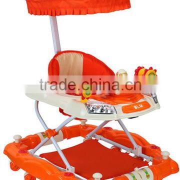 Fashion Cartoon Round Boy Car Rocking-horse Baby WalkerWith Canopy BM1529C