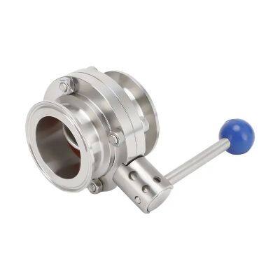 SS316L TC Ends Sanitary Manual Stainless Steel Butterfly Valve