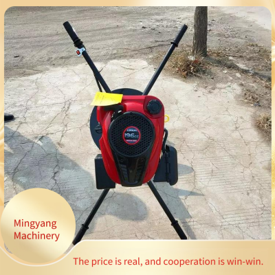 single - person operated hand - held earth drill, single - wheel support pit - digging machine, high - power agricultural tree - planting hole - drilling machine