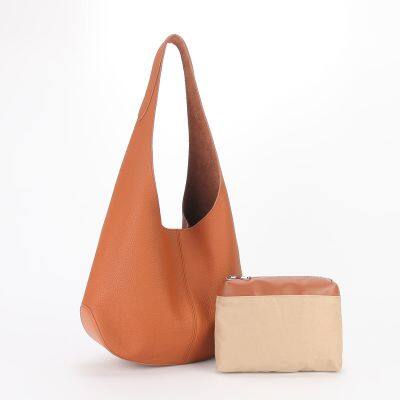 Donna-in First Layer Cow Leather Tote Bag Genuine Full Grained Burgundy Hobo Shoulder Bag Casual Slouchy Daily Large Capacity photo-3