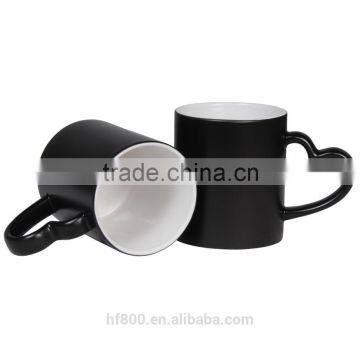 11oz high quality hear handle color mugs coated sublimation mug