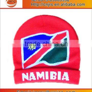 knitted custom country flag hat,acrylic Namibia knit beanie caps